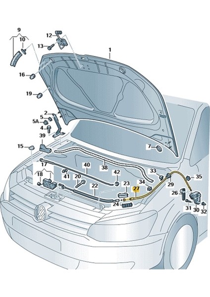Vw Polo 2010-2014 Kaput Açma Teli Iç Arka Parça 6R0823535A modelleri