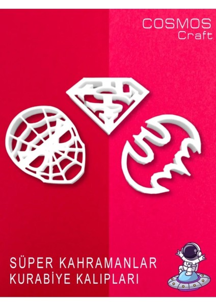 Batman-Superman-Spiderman Kurabiye Kalıbı
