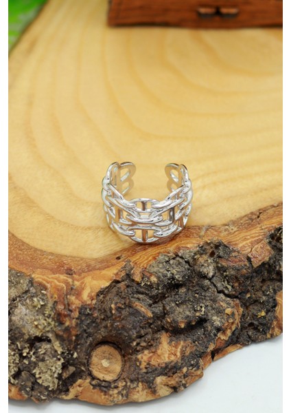 Sade Zincir Tasarım 925 Ayar Gümüş Kadın Yüzük 201024007 fiyatları