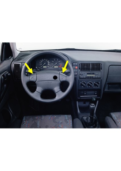 Vw Caddy 1996-2003 Direksiyon Korna Düğmesi Takımı 3A0419097