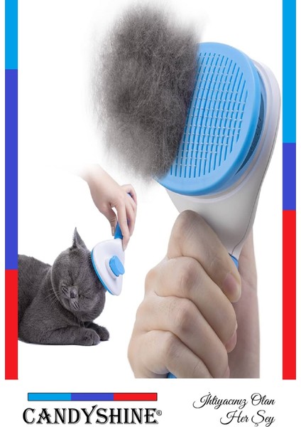 Kedi Köpek Tüy Toplayıcı Tarak Evcil Hayvan Tüy Toplayıcı Fırçası Otomatik Temizlenen Tuşlu Fırça fiyatları