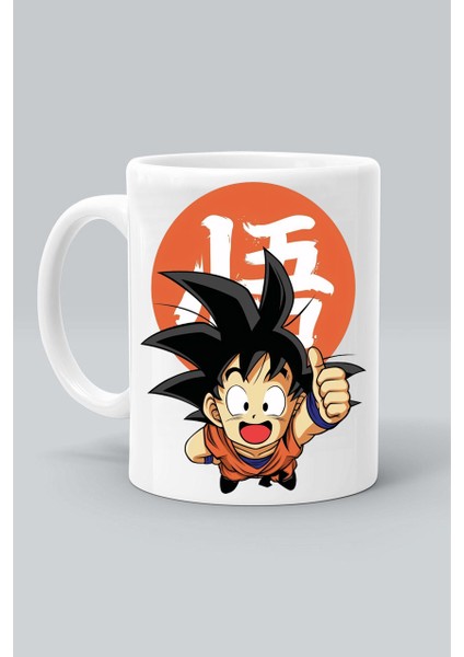 Anime Dragon Ball Son Goku Karakter Baskılı Beyaz Klasik Kupa Bardak