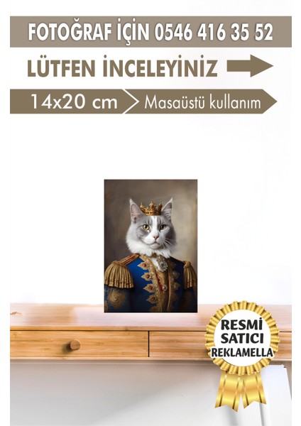 No:55 Kişiye Özel Tasarım Evcil Hayvan Tablosu Patili Hediyelik Kraliyet Kıyafetli Portresi