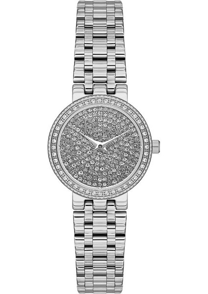 FL.1.10482-1 Taşlı Tasarım 5 Atm Suya Dayanıklı Çelik Kordon Metalik Renk Kadın Kol Saati