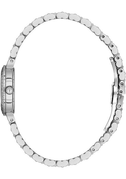 FL.1.10482-1 Taşlı Tasarım 5 Atm Suya Dayanıklı Çelik Kordon Metalik Renk Kadın Kol Saati fiyatları