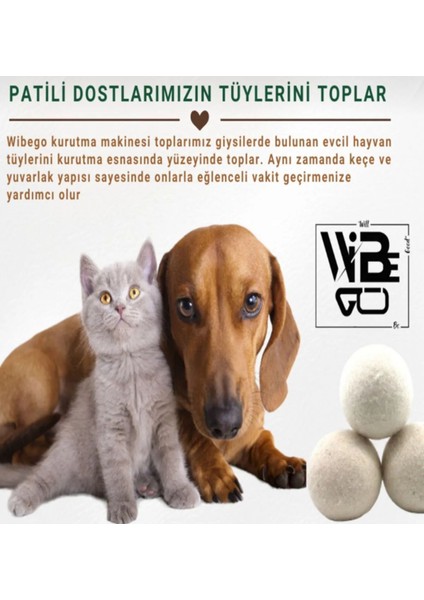 %100 Yün Merinos Yünü 3 Top ve 3 Koku Xl Çamaşır Yün Kurutma Topu ve Kokusu Kurutma Makinesi Için