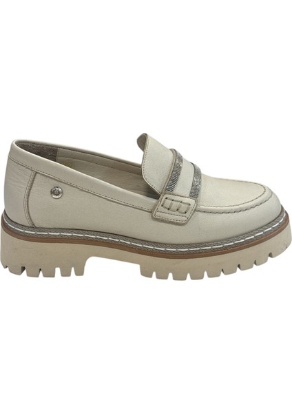 D25YA-3705 Kadın Casual Deri Loafer Ayakkabı