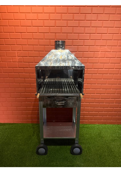 50X35 Davlumbazlı Krom 4tekerleki Fırınlı Mangal fiyatları