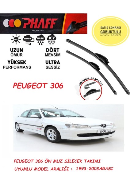 Peugeot 306 Silecek Silgeç Silgi 1996 Model Araca Özel Aparat