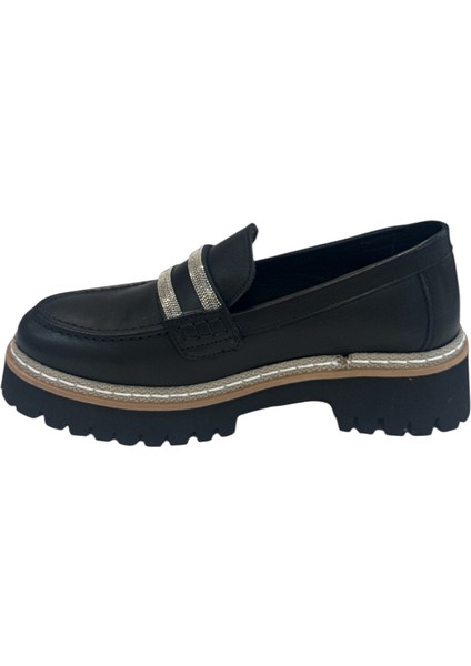 D25YA-3705 Kadın Casual Deri Loafer Ayakkabı