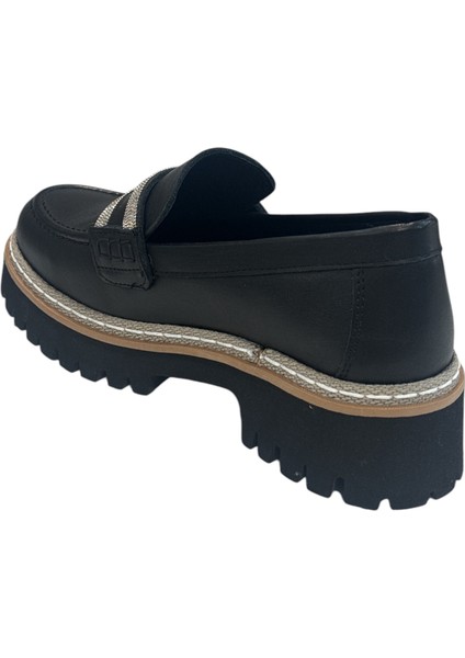 D25YA-3705 Kadın Casual Deri Loafer Ayakkabı