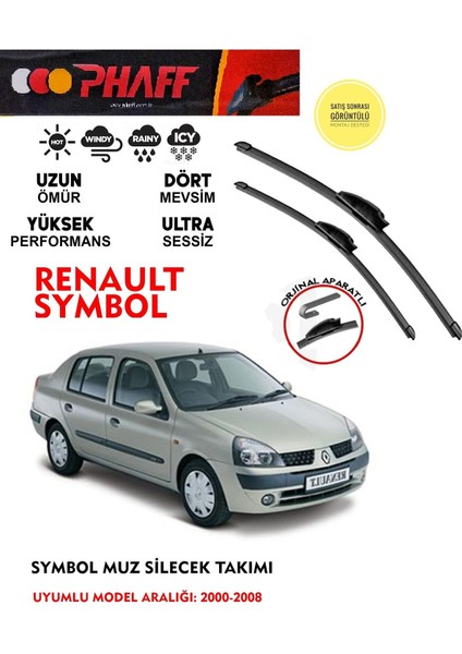 Clio Symbol Silecek Silgeç Silgi Takımı 2002 Model Araca Özel Aparat