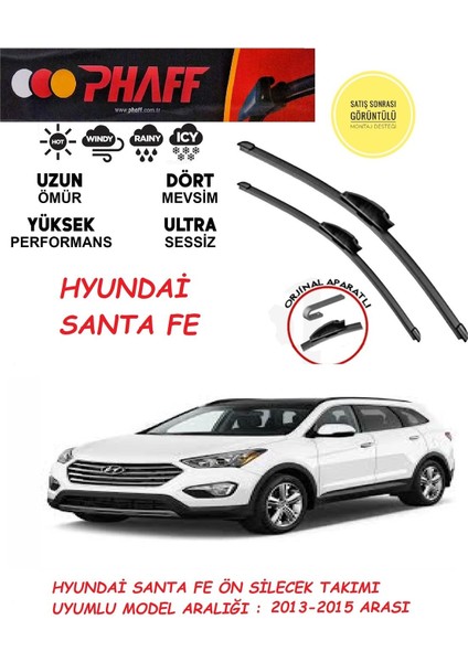 Hyundai Santafe Ön Silecek Takımı 2015 Model Araca Özel Aparat