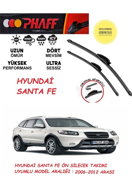 Hyundai Santafe Ön Silecek Takımı 2008 Model Araca Özel Aparat