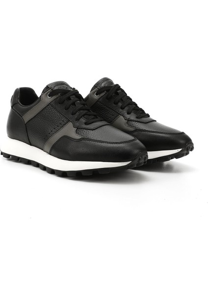 Erkek Siyah Bağcıklı Hakiki Deri Sneaker fiyatları