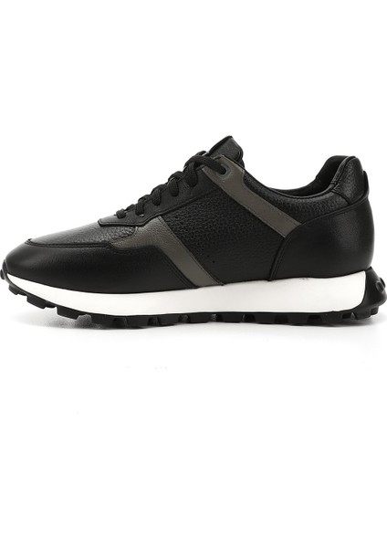Erkek Siyah Bağcıklı Hakiki Deri Sneaker modelleri
