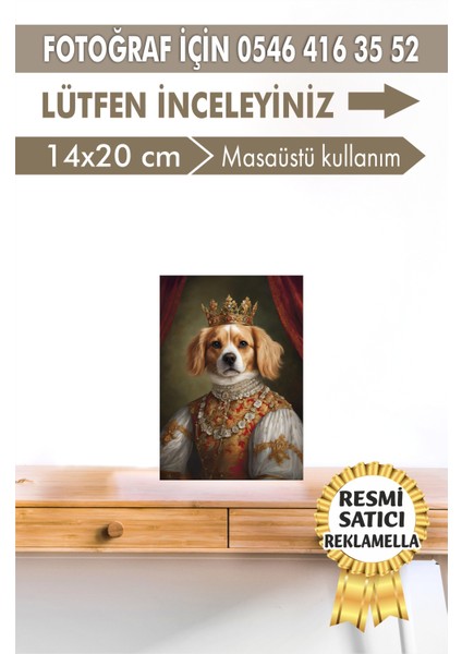 No:56 Kişiye Özel Tasarım Evcil Hayvan Tablosu Patili Hediyelik Kraliyet Kıyafetli Portresi