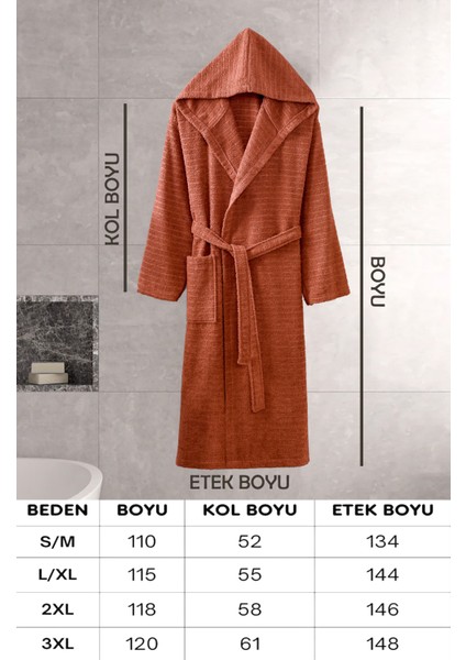 Kapüşonlu Bornoz Doğa Kiremit 3xl modelleri