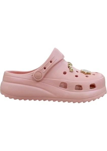 kadın Cros Terlik Burnu Kapalı Aksesuarlı Taşlı Terlik Doktor Hemşire Medikal Plaj Terlik