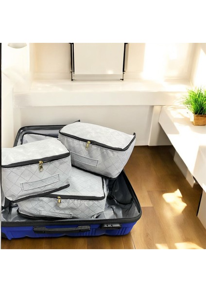 3'lü Valiz Düzenleyici Bavul Içi Organizer Set Seyahat Hurcu Gri fiyatları