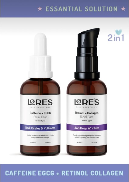 Cilt Besleyici & Leke Karşıtı Set - Retinol + Collagen Vita-A + Alpha Arbutin Hyaluronic Acid Serum