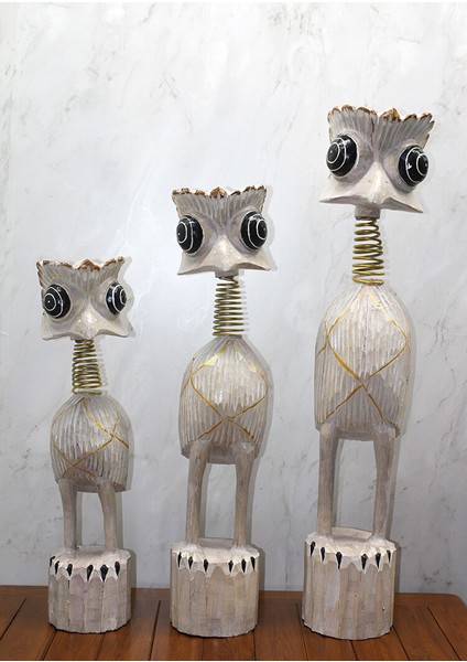 Ahşap 3'lü Deve Kuşu Seti 90 cm