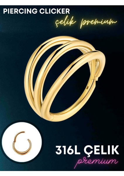 Helix, Tragus, Septum, Kulak Memesi Için Sade ve Çok Amaçlı Piercing Clicker