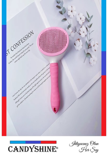 Kedi Köpek Tüy Toplayıcı Tarak Evcil Hayvan Tüy Toplayıcı Fırçası Otomatik Temizlenen Tuşlu Fırça indirimleri