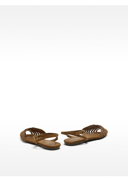 Derı Kayışlı Düz ​​sandalet