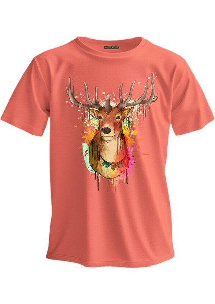 Regular T-Shirt Geyik Baskılı