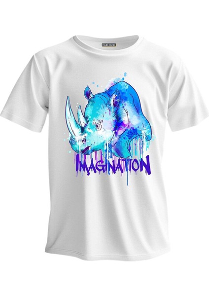 Regular T-Shirt Gergedan Kaplan Baskılı