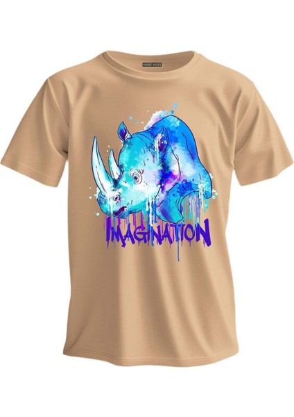 Regular T-Shirt Gergedan Kaplan Baskılı