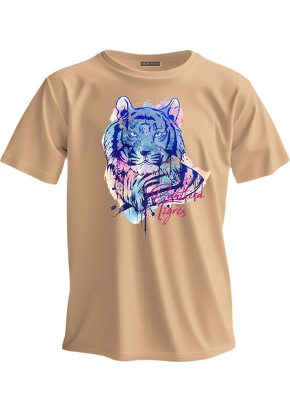 Regular T-Shirt Beyaz Kaplan Baskılı