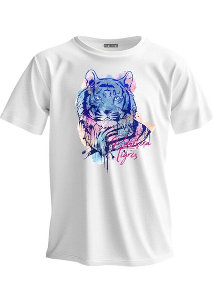 Regular T-Shirt Beyaz Kaplan Baskılı