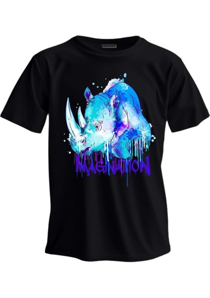 Regular T-Shirt Gergedan Kaplan Baskılı