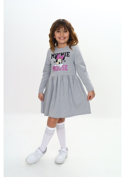 Kız Çocuk Elbise Miki Mouse Baskılı Uzun Kollu fırsatları