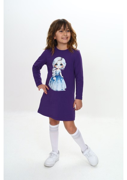 Kız Çocuk Elbise Prenses Kız Baskılı Uzun Kollu fiyatları