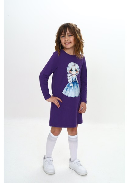 Kız Çocuk Elbise Prenses Kız Baskılı Uzun Kollu modelleri