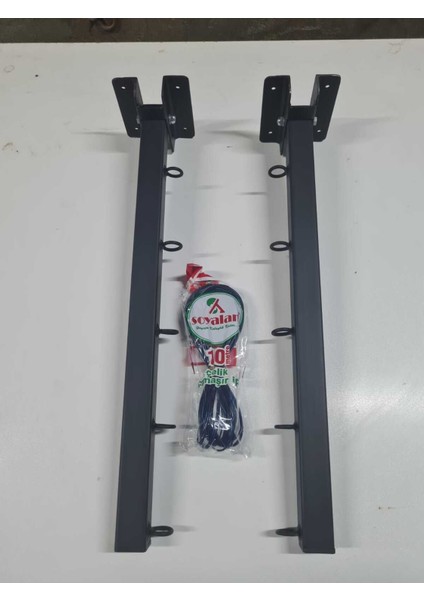 Duvar Tipi Çamaşır Kurutma Askısı / Metal / Siyah / 2 Parça – 10M Çelik Halat Hediyeli