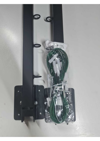 Duvar Tipi Çamaşır Kurutma Askısı / Metal / Siyah / 2 Parça – 10M Çelik Halat Hediyeli