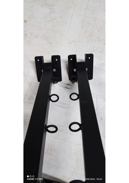 Duvar Tipi Çamaşır Kurutma Askısı / Metal / Siyah / 2 Parça – 10M Çelik Halat Hediyeli