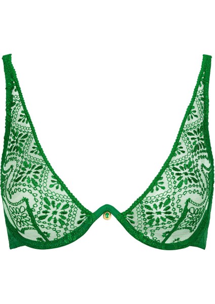 Losing My Mind Üçgen Sütyen, Tek Balenli, Derin Dekolteli ve Transparan Işlemeli Tasarım