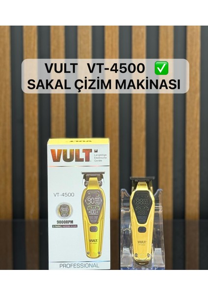 VT-4500 Profesyonel Sakal Traş Makinesi Ense ve Çizim Makinesi Diğital Göstergeli ve Kademeli