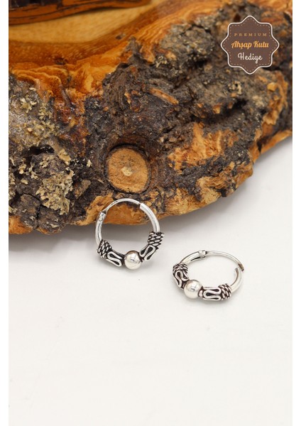 Top ve Yılan Işlemeli 925 Ayar Gümüş Erkek Küpe 201024035 fiyatları