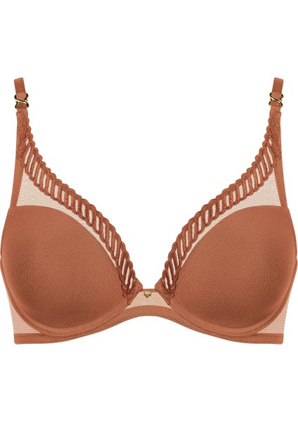 Sheer Emotion Balenli Üçgen Sütyen, Grs Sertifikalı, Şeffaf Tül ve Grafik Dantel Detaylı