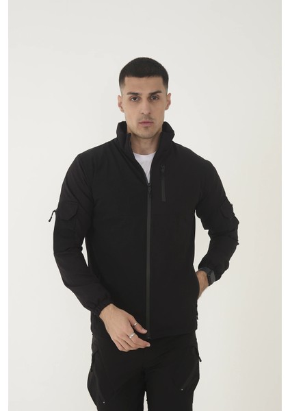 Outdoor Unisex Slim Fit Likralı Su Itici Çok Cepli Mevsimlik Taktik Spor Ceket