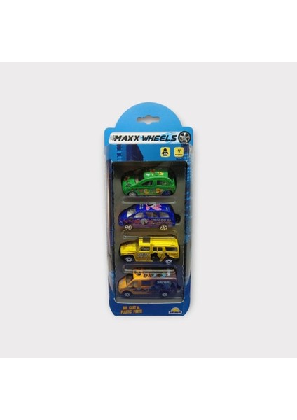 Maxx Wheels 4 Lü Metal Araç Seti - Safari