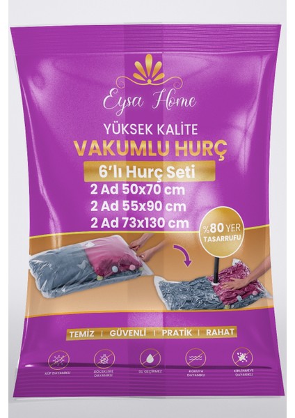 6'lı Vakumlu Poşet Seti (Vakumlu Hurç)