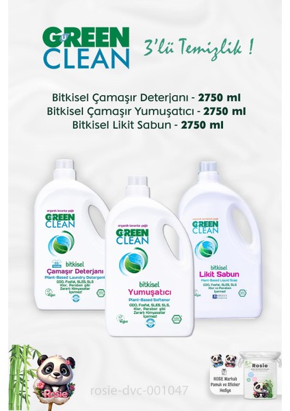 Sıvı Çamaşır Deterjanı 2.75 Kg, Çamaşır Yumuşatıcısı 2.75 Kg, Likit Sabun 2.75 kg ve Rosıe