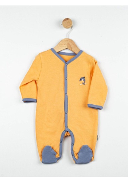 Unısex Yunus Balığı Nakışlı Tulum Salopet